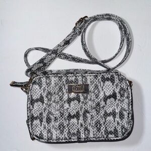 Jones New York Snakeskin Gray Black Patterned Crossbody Bag New